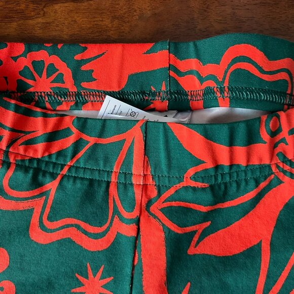 Adidas x Farm Rio Biker Bike Shorts Women's Size LARGE L Tropical Green Orange - Picture 5 of 9